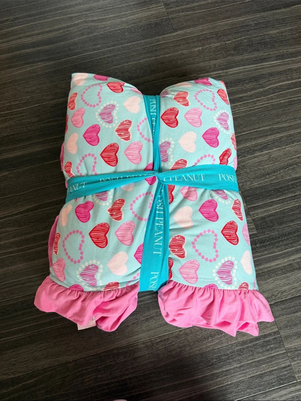 Posh Peanut Ruffled Luxe Plush Patoo Blanket